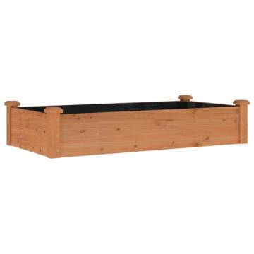 Garden Raised Bed with Liner Brown 120x60x25 cm Solid Wood Fir