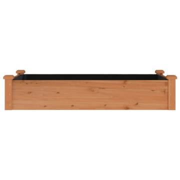 Garden Raised Bed with Liner Brown 120x60x25 cm Solid Wood Fir