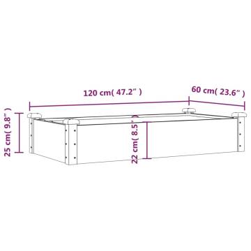 Garden Raised Bed with Liner Brown 120x60x25 cm Solid Wood Fir