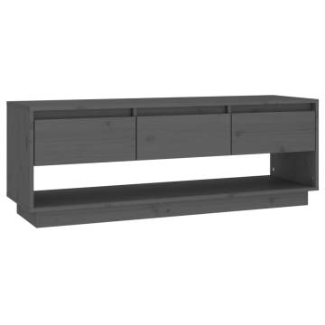 TV Cabinet Grey 110.5x34x40 cm Solid Wood Pine