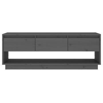 TV Cabinet Grey 110.5x34x40 cm Solid Wood Pine