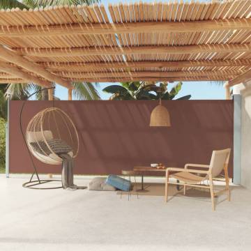 Patio Retractable Side Awning 180x600 cm Brown