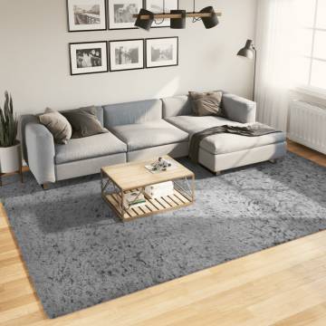 Shaggy Rug PAMPLONA High Pile Modern Grey 240x340 cm