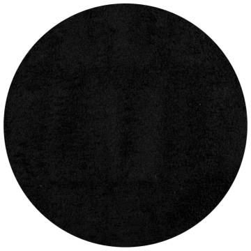 Shaggy Rug PAMPLONA High Pile Modern Black Ø 120 cm