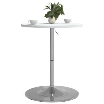 Bar Table White 60x60x90 cm Engineered Wood and Chromed Steel