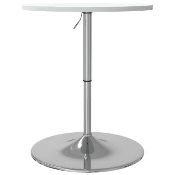 Bar Table White 60x60x90 cm Engineered Wood and Chromed Steel