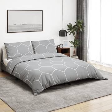 Duvet Cover Set Grey 140x200 cm Cotton