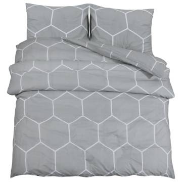 Duvet Cover Set Grey 140x200 cm Cotton