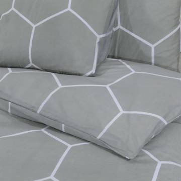 Duvet Cover Set Grey 140x200 cm Cotton