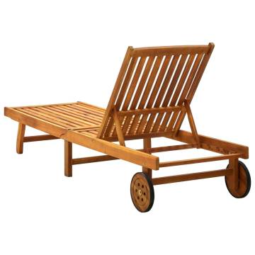 Sun Lounger Solid Acacia Wood