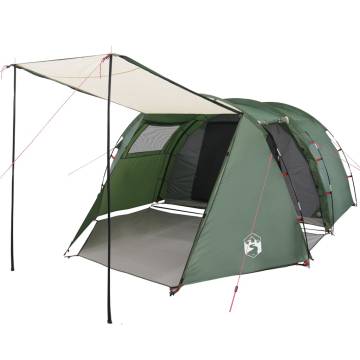 Camping Tent 4-Person Green Waterproof