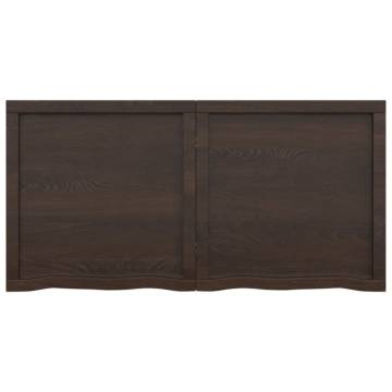 Bathroom Countertop Dark Brown 120x60x(2-4) cm Treated Solid Wood