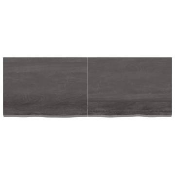 Bathroom Countertop Dark Brown 140x50x(2-4) cm Treated Solid Wood