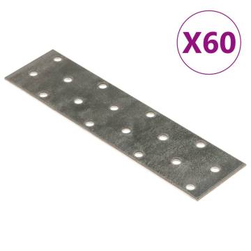 Perforated Plates 60 pcs 2 mm 160x40 mm Galvanised Steel