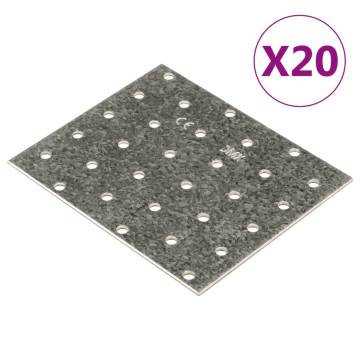 Perforated Plates 20 pcs 2 mm 120x100 mm Galvanised Steel