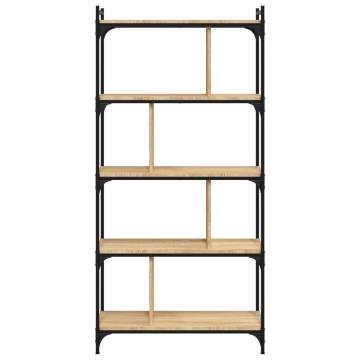 Bookcase 5-Tier Sonoma Oak 76x32x158 cm Engineered Wood