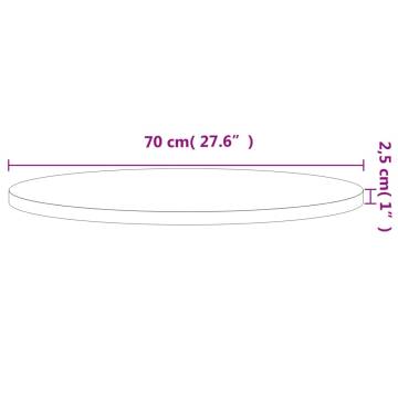 Table Top Ø70x2.5 cm Round Solid Wood Beech