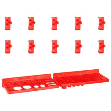 29 Piece Storage Bin Kit with Wall Panels Red and Black