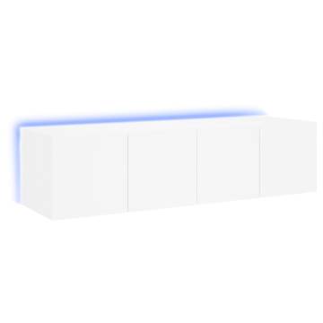 TV Wall Cabinets with LED Lights 2 pcs White 60x35x31 cm