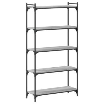 Bookcase 5-Tier Grey Sonoma 80x30x154 cm Engineered Wood