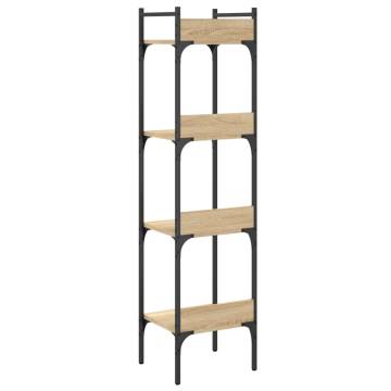 Bookshelf 4-Tier Sonoma Oak 35x30x138.5 cm Engineered Wood