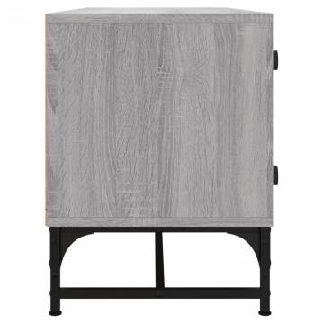 TV Cabinet with Glass Doors Grey Sonoma 102x37x50 cm