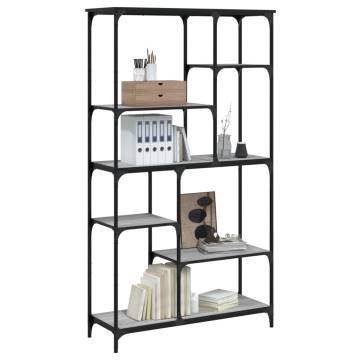 Bookshelf Grey Sonoma 99x35.5x176 cm Engineered Wood and Steel