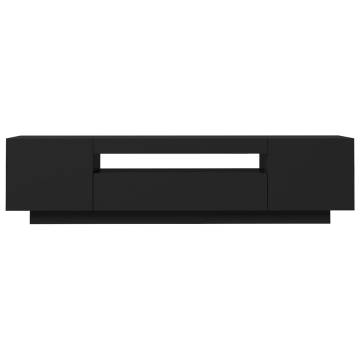 TV Cabinet with LED Lights Black 160x35x40 cm