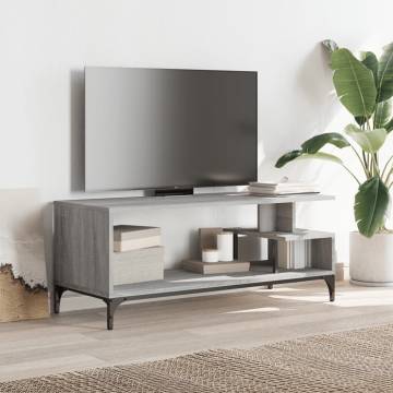 TV Cabinet Grey Sonoma 102x40x41 cm Engineered Wood and Powder-coated Steel