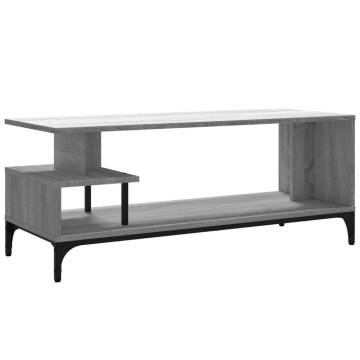 TV Cabinet Grey Sonoma 102x40x41 cm Engineered Wood and Powder-coated Steel