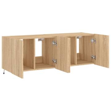 TV Wall Cabinets with LED Lights 2 pcs Sonoma Oak 60x35x41 cm