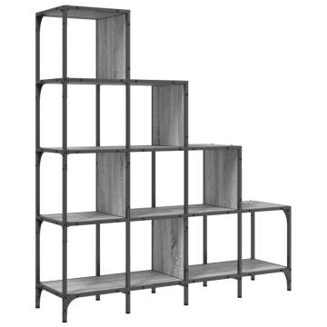 Bookcase Grey Sonoma 122x30x132 cm Engineered Wood and Metal