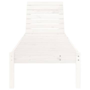 Sun Lounger White 199.5x60x74 cm Solid Wood Pine