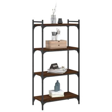 Bookcase 4-Tier Brown Oak 60x30x120 cm Engineered Wood