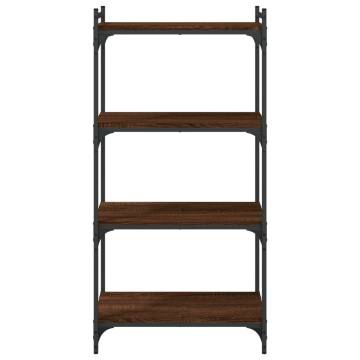 Bookcase 4-Tier Brown Oak 60x30x120 cm Engineered Wood