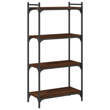 Bookcase 4-Tier Brown Oak 60x30x120 cm Engineered Wood