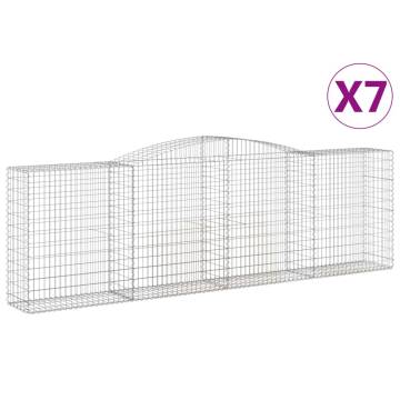 Arched Gabion Baskets 7 pcs 400x50x120/140 cm Galvanised Iron