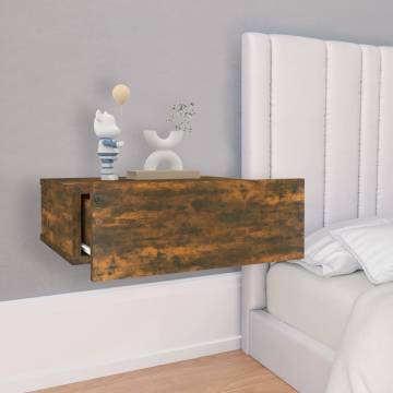 Floating Nightstand Smoked Oak 40x30x15 cm Engineered Wood