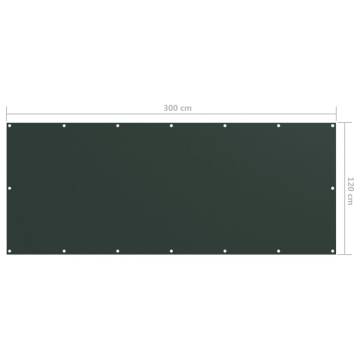 Balcony Screen Dark Green 120x300 cm Oxford Fabric