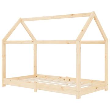 Kids Bed Frame Solid Pine Wood 80x160 cm