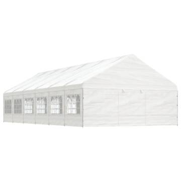 Gazebo with Roof White 13.38x5.88x3.75 m Polyethylene