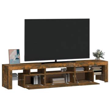 TV Cabinet with LED Lights Smoked Oak 200x36.5x40 cm