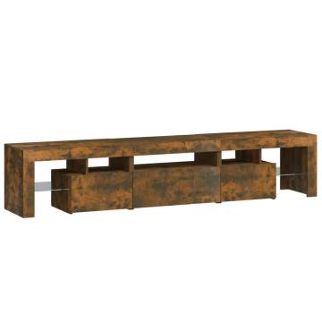 TV Cabinet with LED Lights Smoked Oak 200x36.5x40 cm