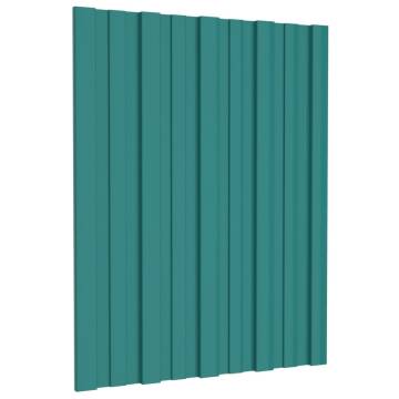 Roof Panels 36 pcs Galvanised Steel Green 60x45 cm