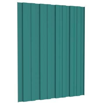 Roof Panels 36 pcs Galvanised Steel Green 60x45 cm