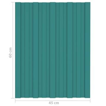 Roof Panels 36 pcs Galvanised Steel Green 60x45 cm