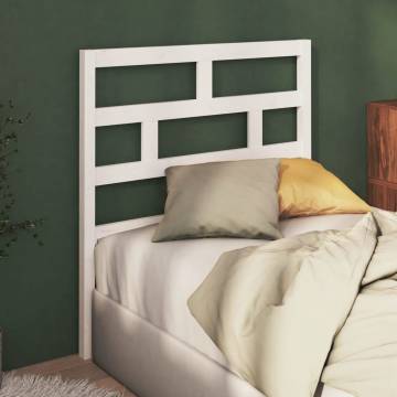 Bed Headboard White 96x4x100 cm Solid Wood Pine