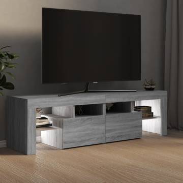 TV Cabinet with LED Lights Grey Sonoma 140x36.5x40 cm