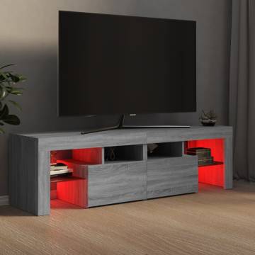 TV Cabinet with LED Lights Grey Sonoma 140x36.5x40 cm