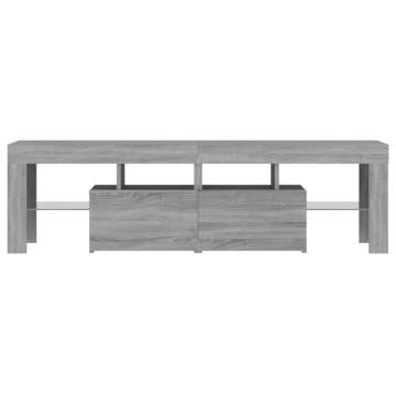 TV Cabinet with LED Lights Grey Sonoma 140x36.5x40 cm